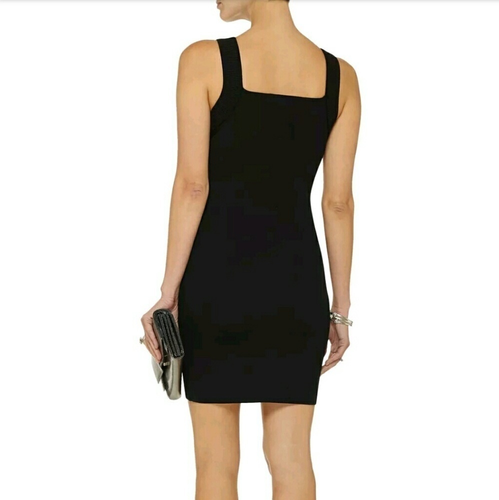 NEW ALEXANDER WANG BLACK DOUBLE FACE DRESS SZ M - Picture 2 of 2